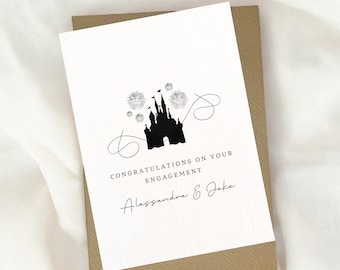 Fairytale engagement card, engagement card, personalised engagement, congratulations engagement, greeting card, wedding
