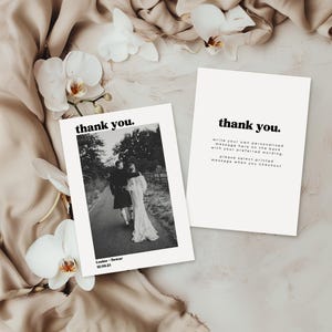 Personalised Wedding Thank You Cards - Custom Thank You Notes - Elegant Wedding Stationery - Bridal Thank You Cards with Envelopes