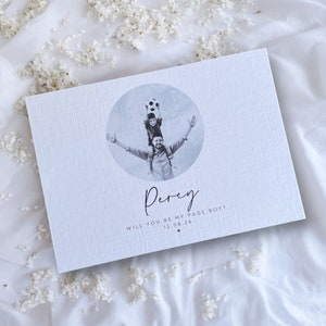 Tarjeta de propuesta de foto de paje, Personalizada ¿Serás mi paje?, Tarjeta de paje personalizada