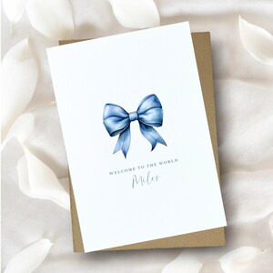 cartão de laço para novo bebê, cartão de bebê personalizado, bem-vindo ao mundo, parabéns, novo bebê, cartão de bebê personalizado