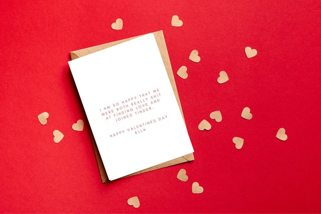 Tinder Valentines Day Card, Funny Valentines, Tinder Card, Personalised ...