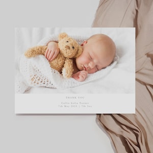 Cartes postales photo de remerciement pour nouveau-né avec enveloppes, faire-part de naissance, nouveau-né Polaroid, merci pour bébé