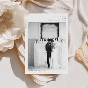 Hochzeit Danke Foto Postkarten - Individuelle Danksagungs Notizen - Elegantes Hochzeits Briefpapier - Danksagungs Karten mit Umschlägen