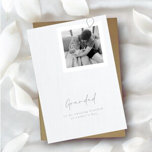 Grand-père à la fête des pères avec photo, carte de fête des pères, fête des pères, carte personnalisée, bonne fête des pères, carte de fête des pères simple
