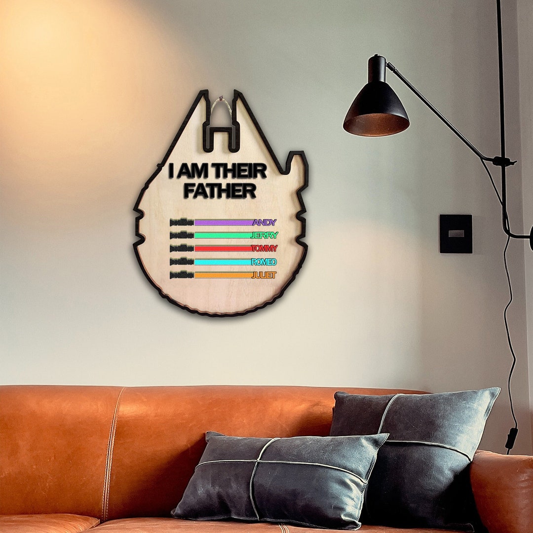 Personalized Lightsabers Wooden Signs I Am Their Father Etsy