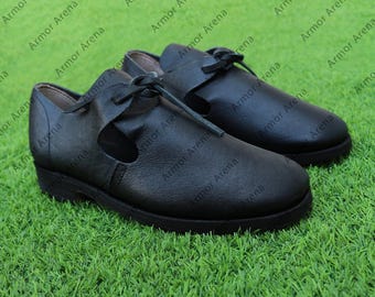 16th-17th Century Leather Shoes, Historical Reenactment Footwear, Handmade Renaissance Shoes, Medieval Costume Shoes
