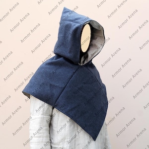 Viking Bjorn Skjoldehamn Wool Hood Scarf Cowl Gugel with Linen Lining for Reenactment, LARP, Films, Characters and Gifts
