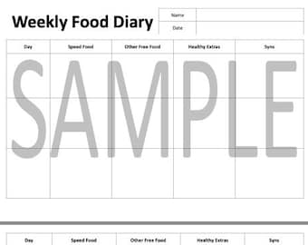 A4 ウィークリー フード プランナー - スリミング ワールド対応 (A4 サイズ)