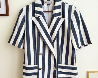 Vintage blue and white striped jacket
