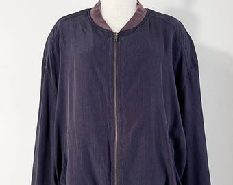 Vintage dark purple silk bomber jacket