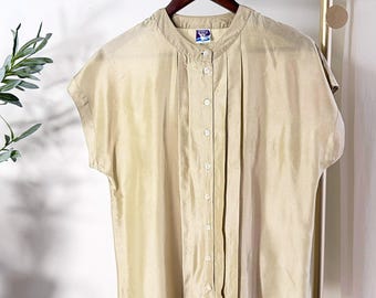 Vintage Ecru Silk Shirt - Etsy