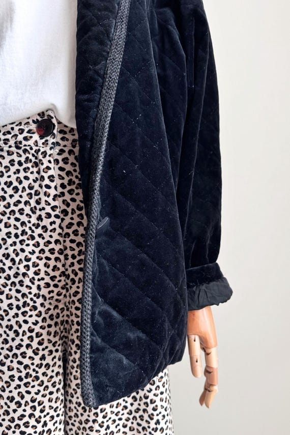Veste matelassée en velours noire vintage