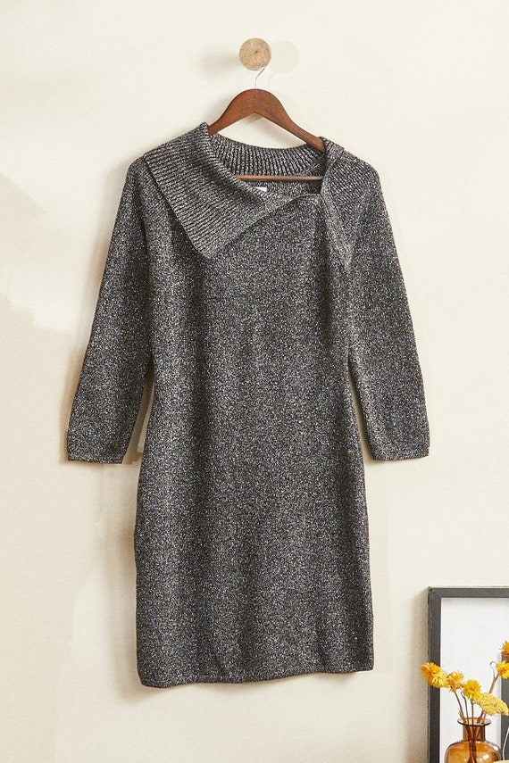 Calvin Klein Vintage Grey Sequin Sweater Dress - Etsy UK Calvin Klein Vintage Grey Sequin Sweater Dress - Etsy UK