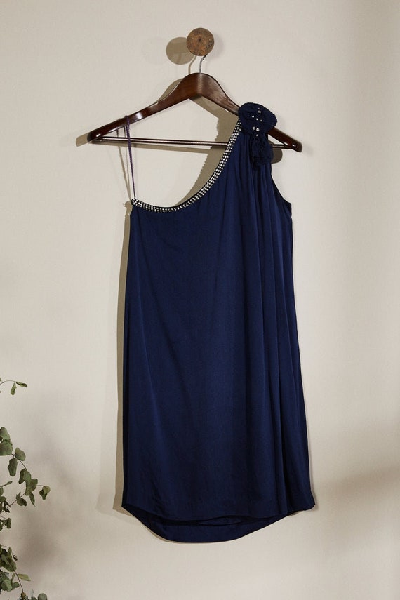 MAJE vintage navy short silk rhinestone dress MAJE vintage navy short silk rhinestone dress