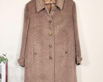 Vintage beige virgin wool long coat