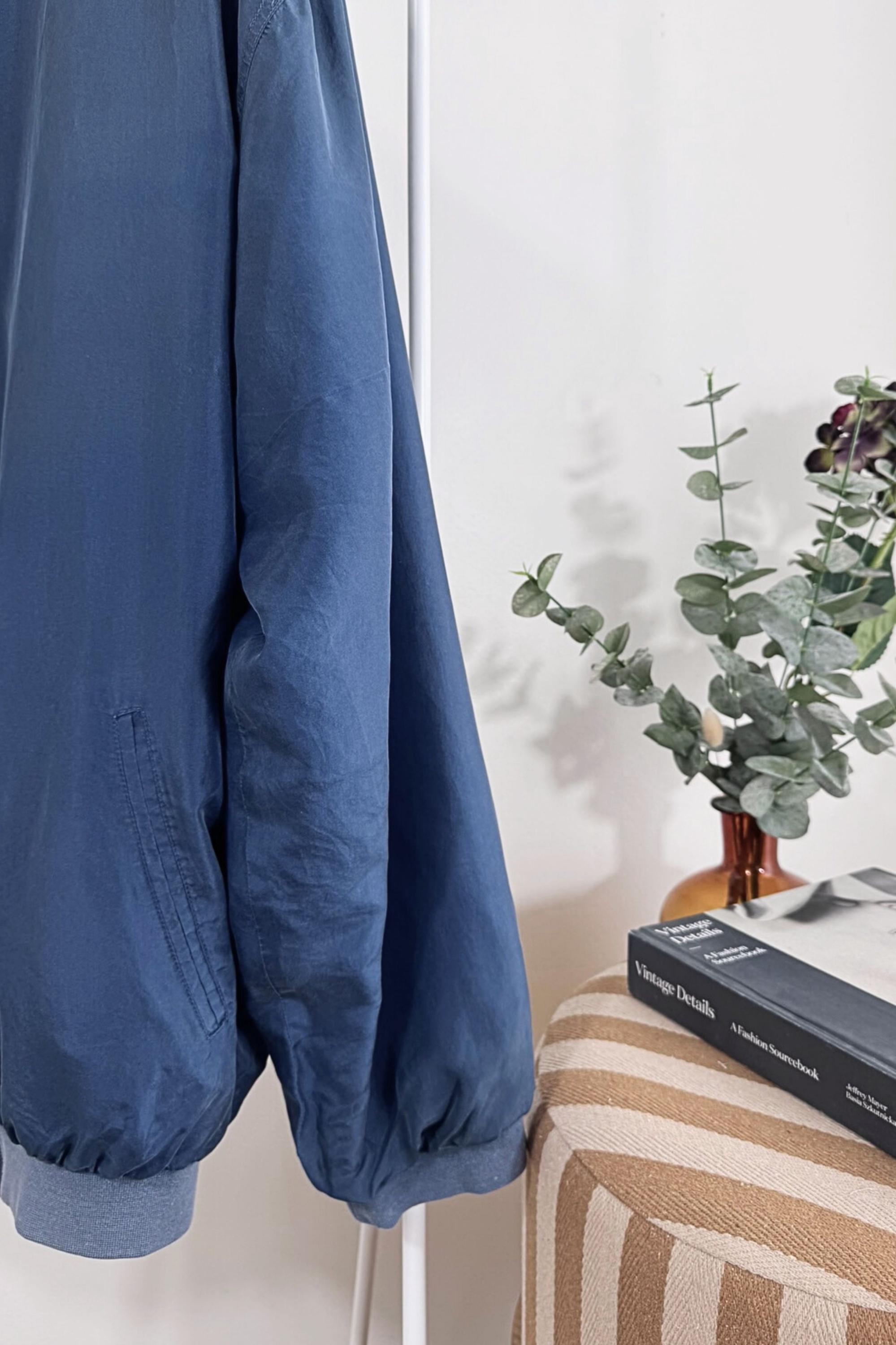 Vintage Navy Blue Silk Bomber Jacket - Etsy