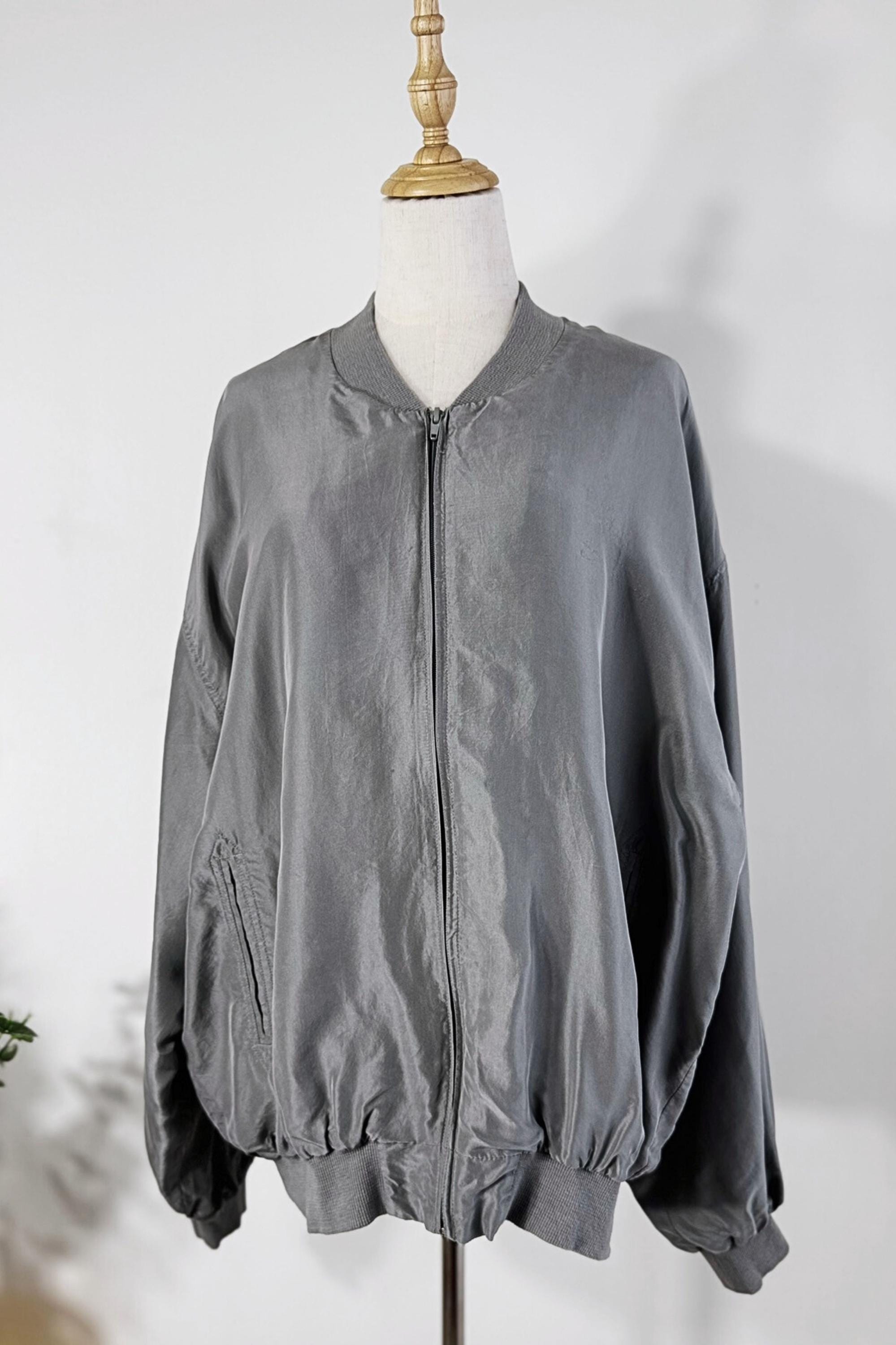 ジャケット・アウター Vintage 90s Silk Club Silk Bomber Jacket Vintage 90s Pure Silk Bomber Jacket - L