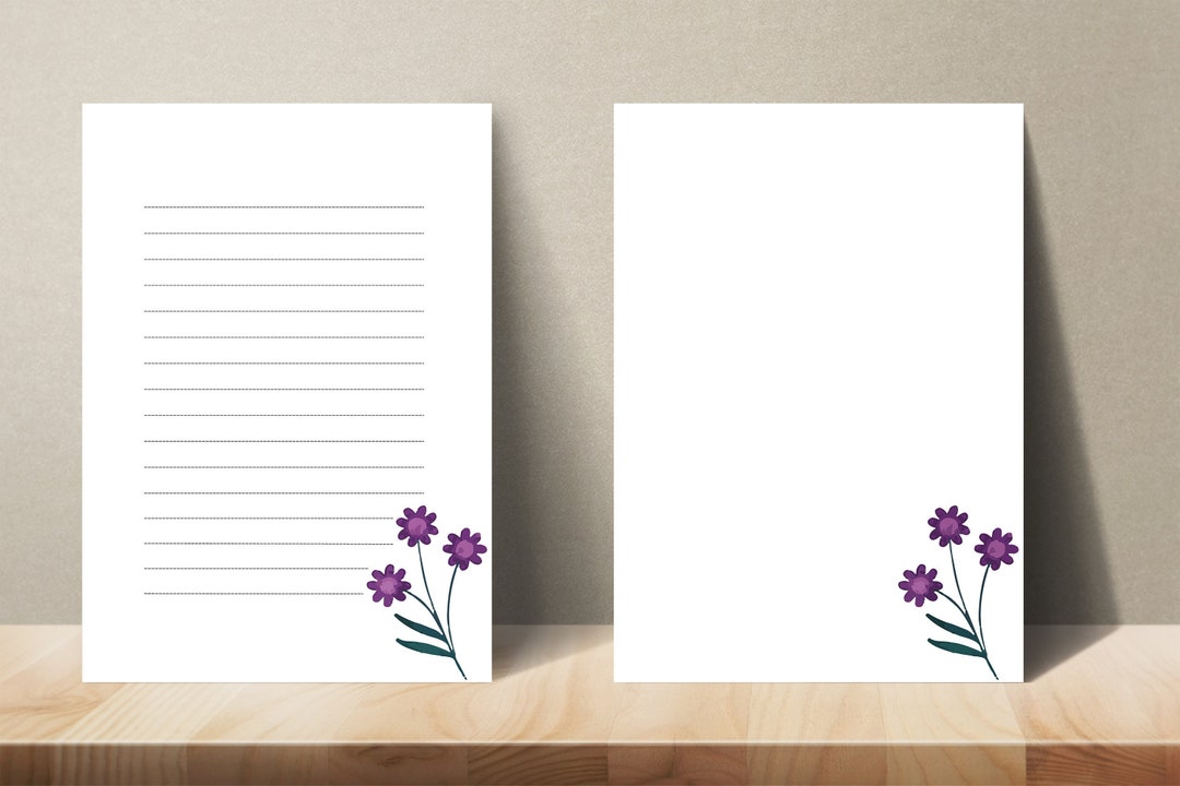 A4 Printable Writing Paper, PRINTABLE Stationery, Spring Flower A4