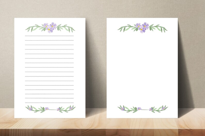 A4 Printable Writing Paper PRINTABLE Stationery Botanical Etsy
