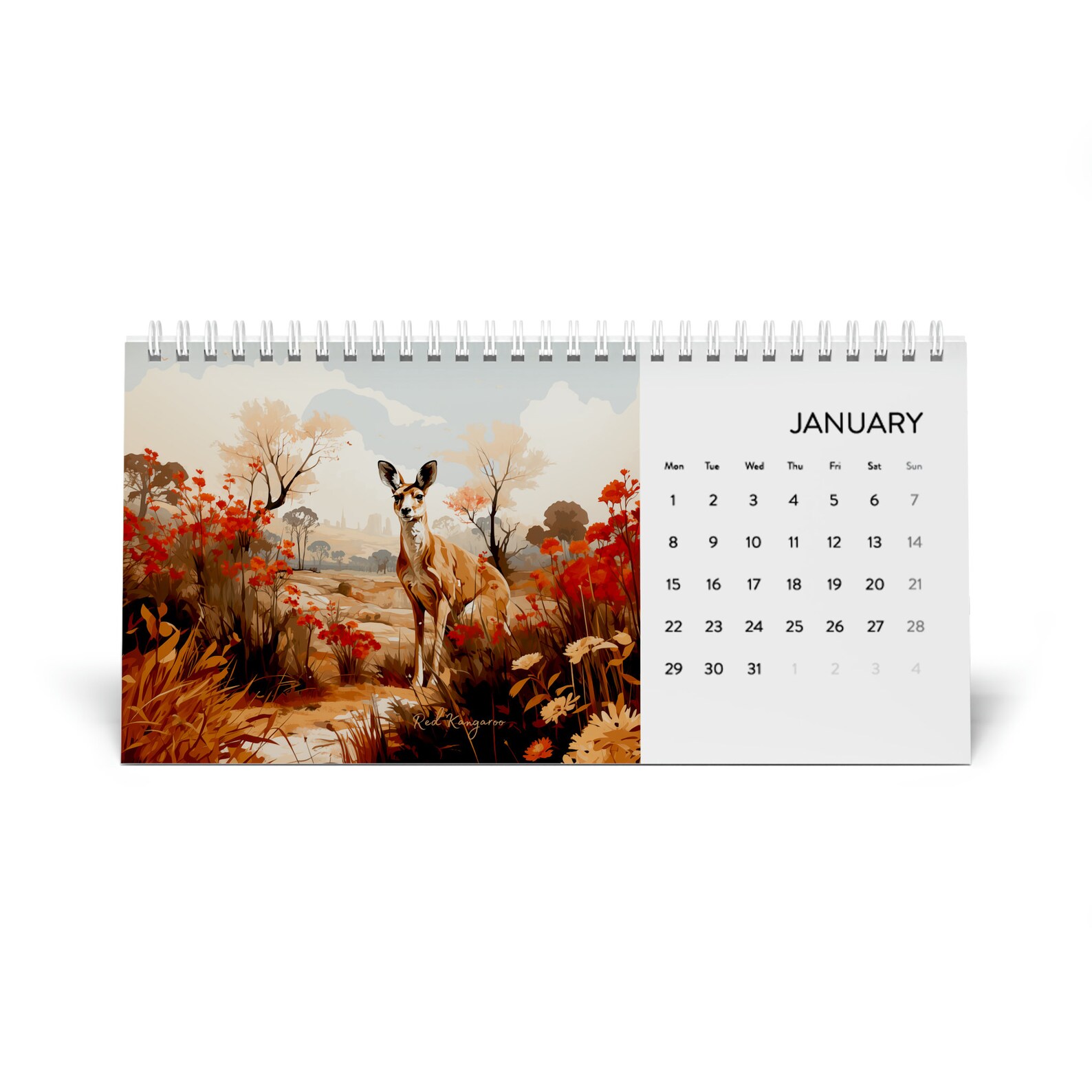2024 Australian Wildlife Desk Calendar 2024 Standard Animal Art
