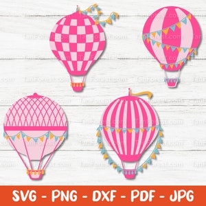 Fichier de coupe en couches SVG montgolfière. Clipart de montgolfière. Montgolfière png. Svg aventure, Silhouette Cricut. Téléchargement numérique