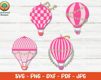 Heißluftballon SVG Schnittdatei. Heißluftballon Clipart. Heißluftballon png. Abenteuer svg, Cricut Silhouette. Digitaler Download