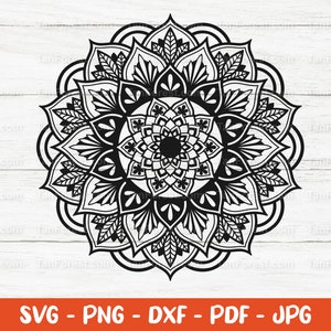 Mandala SVG cut file, Zentangle svg, Mandala flower svg, Mandala cut file for Cricut and Silhouette. Digital Download.