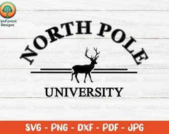 Diseño navideño SVG de la Universidad del Polo Norte (archivos digitales)