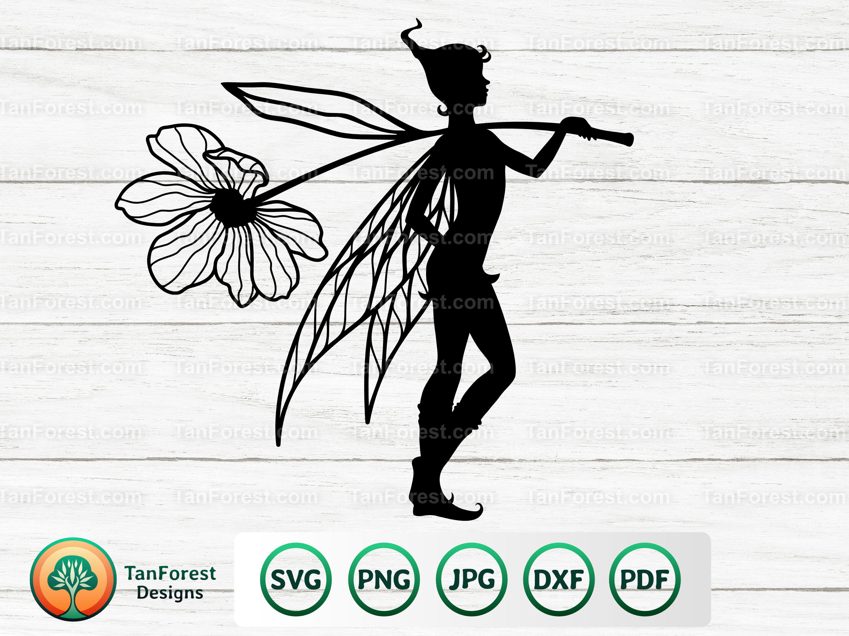 Fairy SVG Cut File Fairy Clipart Fairy Holding Flower - Etsy