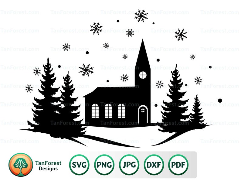 Winter Scene Svg Christmas Scene Svg Snowy Scenery Svg - Etsy