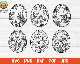 Floral Easter Egg Designs, Spring SVG Cut Files (Digital Download)