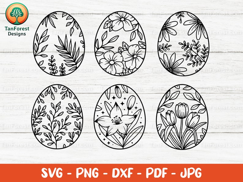 Floral Easter Egg Designs, Spring SVG Cut Files (digital Download) - Etsy