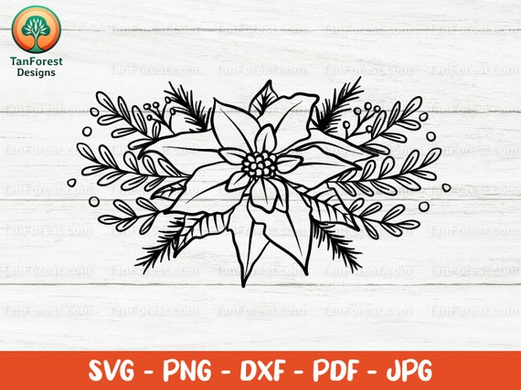 Weihnachtsstern Umriss SVG, handgezeichnete Weihnachtsblume  (Schnittdateien) - Etsy.de