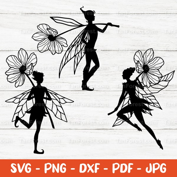 Fairy SVG cut file, Fairy Clipart, Fairy holding flower, Garden fairy, Fairies svg, Floral fairy. Printable vector files. Svg, png, dxf.