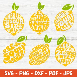 Zitrone SVG Bundle Schnittdateien, lustige Sprüche svg, Inspirierende Zitate svg, Hello Summer svg, Lemon Clipart, Lemon Cricut svg png dxf