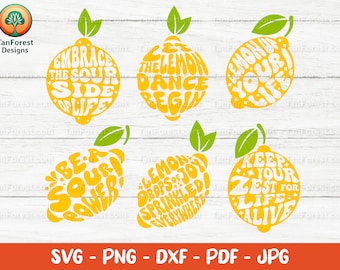 Paquete SVG de limón, archivos de corte en capas, frases divertidas en formato SVG, citas inspiradoras en formato SVG, Hola verano en formato SVG, imágenes prediseñadas de limón, limón Cricut SVG, PNG, DXF
