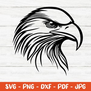 Eagle SVG Outline, Eagle Head Svg, Eagle Face svg, Eagle Clipart, Bird svg, png, dxf, Cut files for Cricut, Silhouette, Digital download.