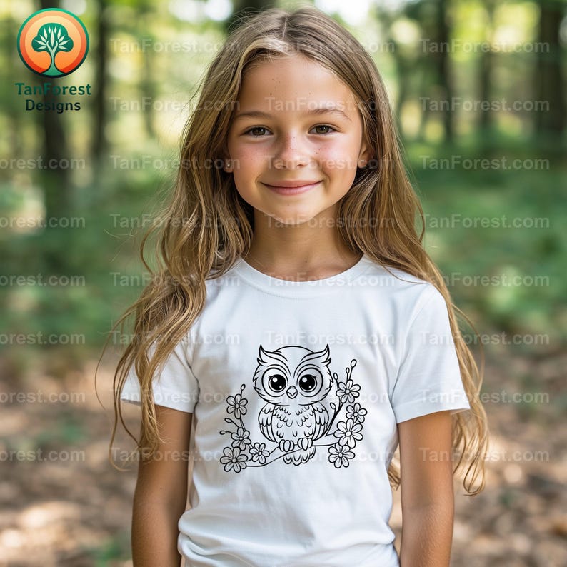 Cue Owl SVG-overzicht: snijbestanden voor de Cricut en Silhouette. Bosvogel op een tak Clipart, Floral Owl PNG, Forest Animal digitale download. afbeelding 2