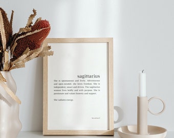 The Sagittarius Woman, Digital Print, Astrology Print, Gift