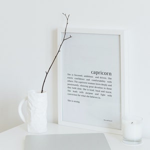 The Capricorn Woman, Digital Print, Capricorn Print, Gift for Capricorn, Birthday Gift, Women's Astrology, Astrology Print, Minimalist print