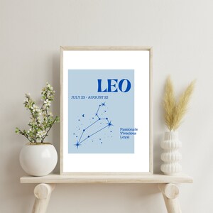 Leo Print, Gift for Leo, Digital Download, Leo Zodiac Print