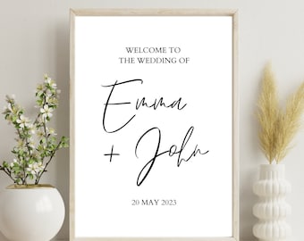 Wedding Welcome Sign, Wedding Sign Template, Welcome Sign Template, Wedding Sign, Welcome Sign for Wedding, Digital Print, Personalised Sign