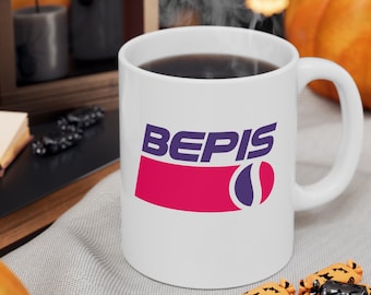 BEPIS meme-mugg, Bepis > Conke, Parodi vaporwave 300 ml keramisk mugg