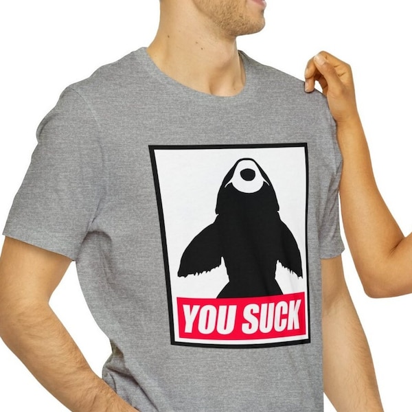 Pleco You Suck T-shirt, Lustiger blauer Katzenwels