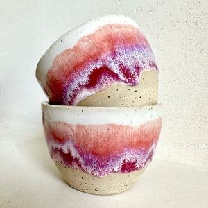 Kaffeebecher pink, Kaffeetasse, Becher, Tasse, handgemacht, getöpfert, Keramik Bild 1