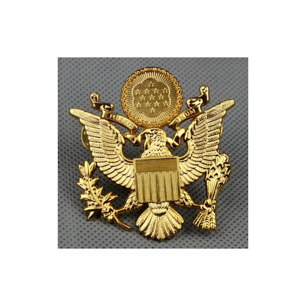 WWII US ARMY Officer cap gouden badge