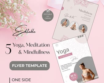 Yoga Flyer Template: Editable Canva Design, Wellness Marketing