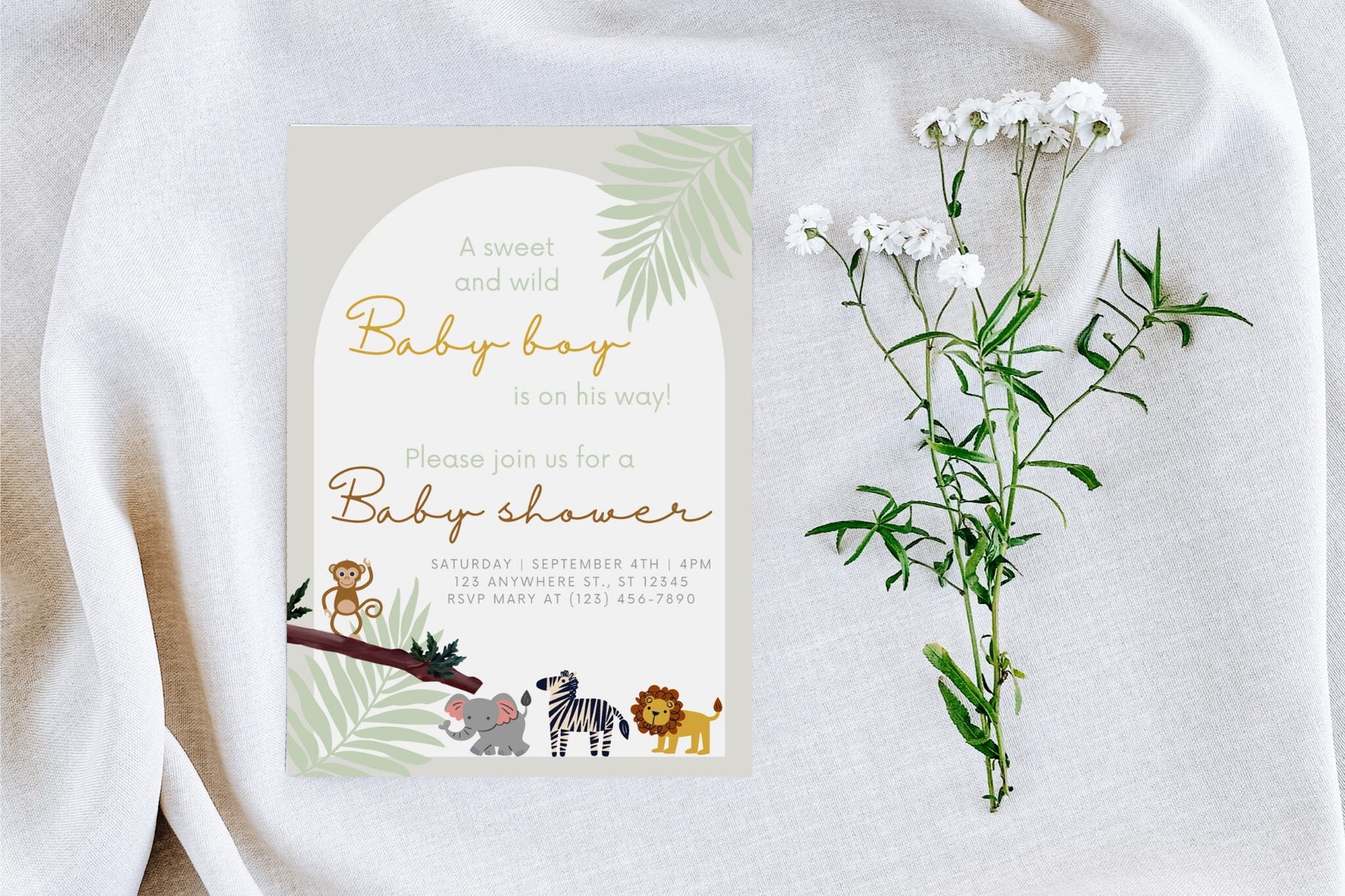 Digital Baby Shower Invitation Printable Editable Canva Etsy