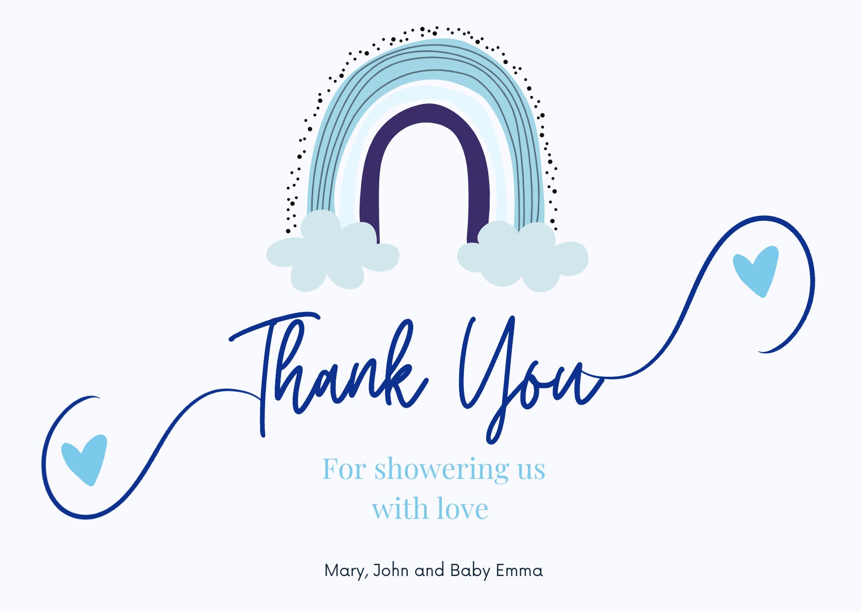 Editable Baby Shower Thank You Card Baby Shower Template Etsy México