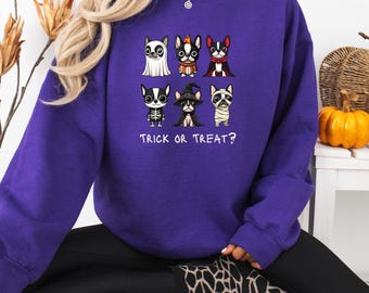 Dog Halloween Sweatshirt, Funny Dog Sweatshirt, Dog Lover Gifts, Dog Mom, Spooky Dog Sweatshirt, Happy Halloween Long Sleeved Sweatshirt